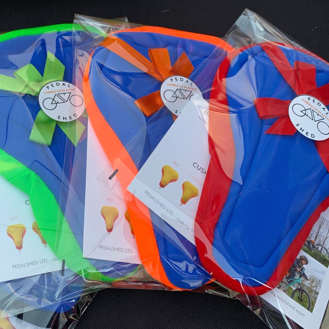 Kids Cushy Cover | Blue & Orange Bike Seat Cover