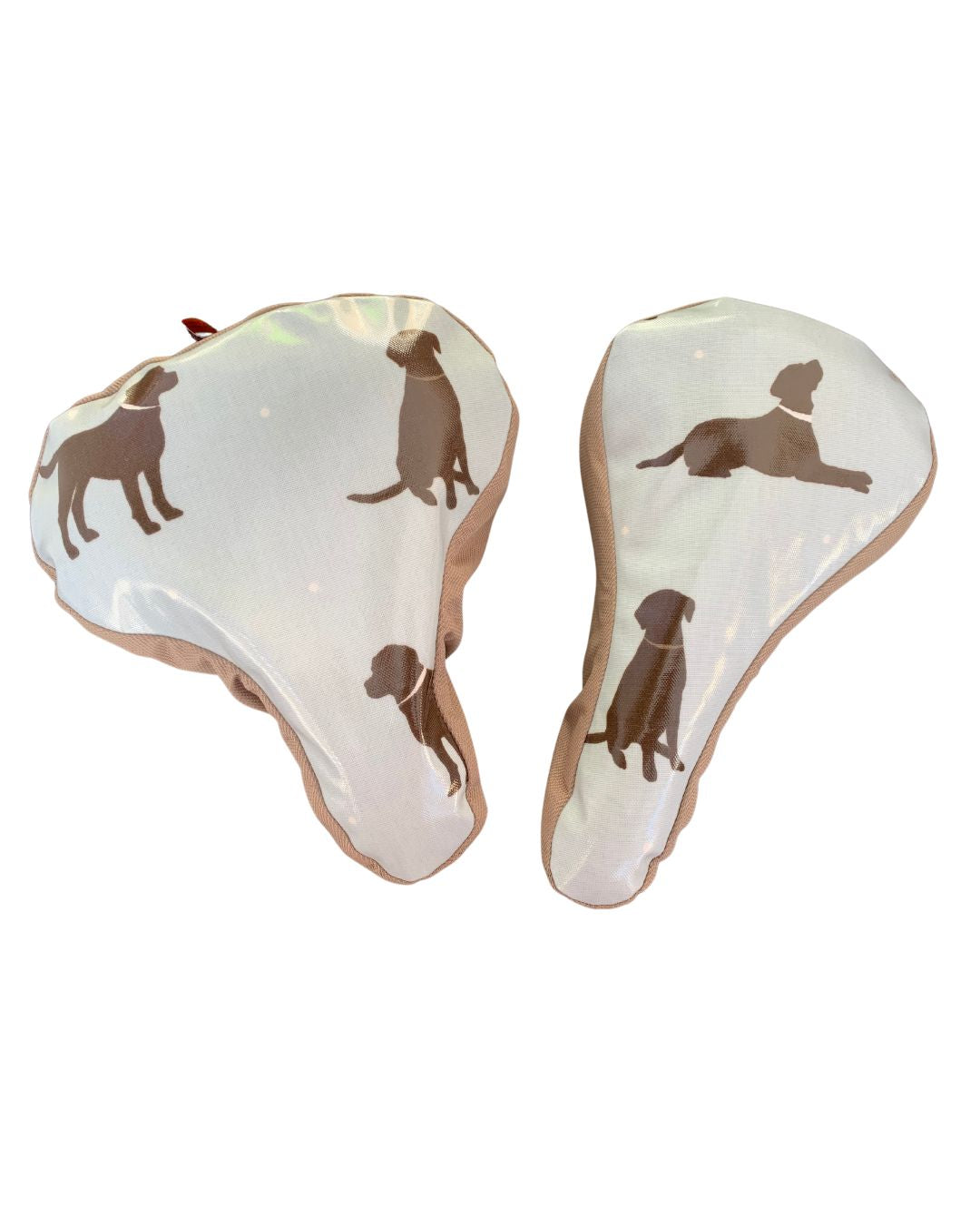 Brown Labrador Waterproof Saddle Cover - Pale Blue