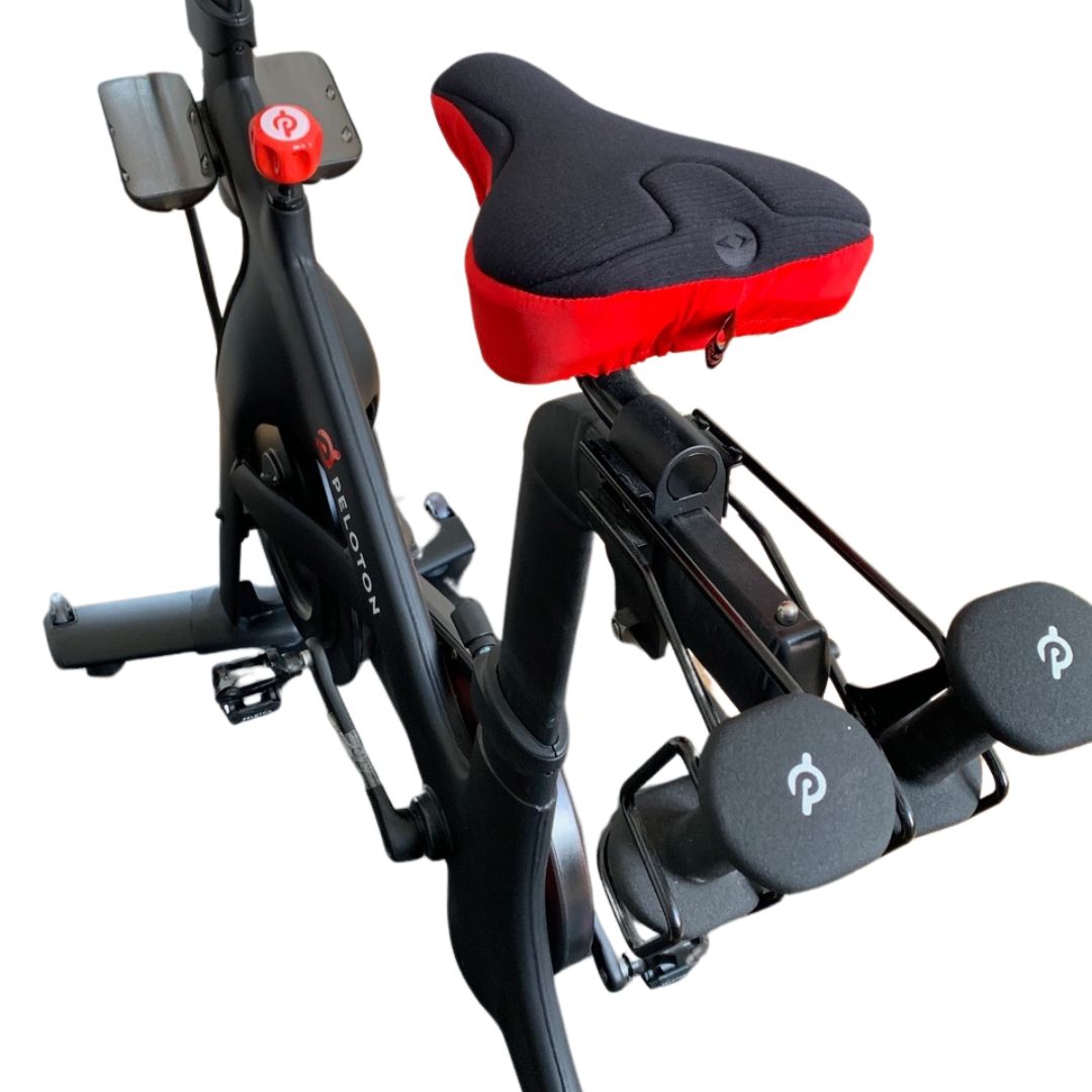 Black_Red_Padded_Peloton_Seat_Cover_By_Pedalshed