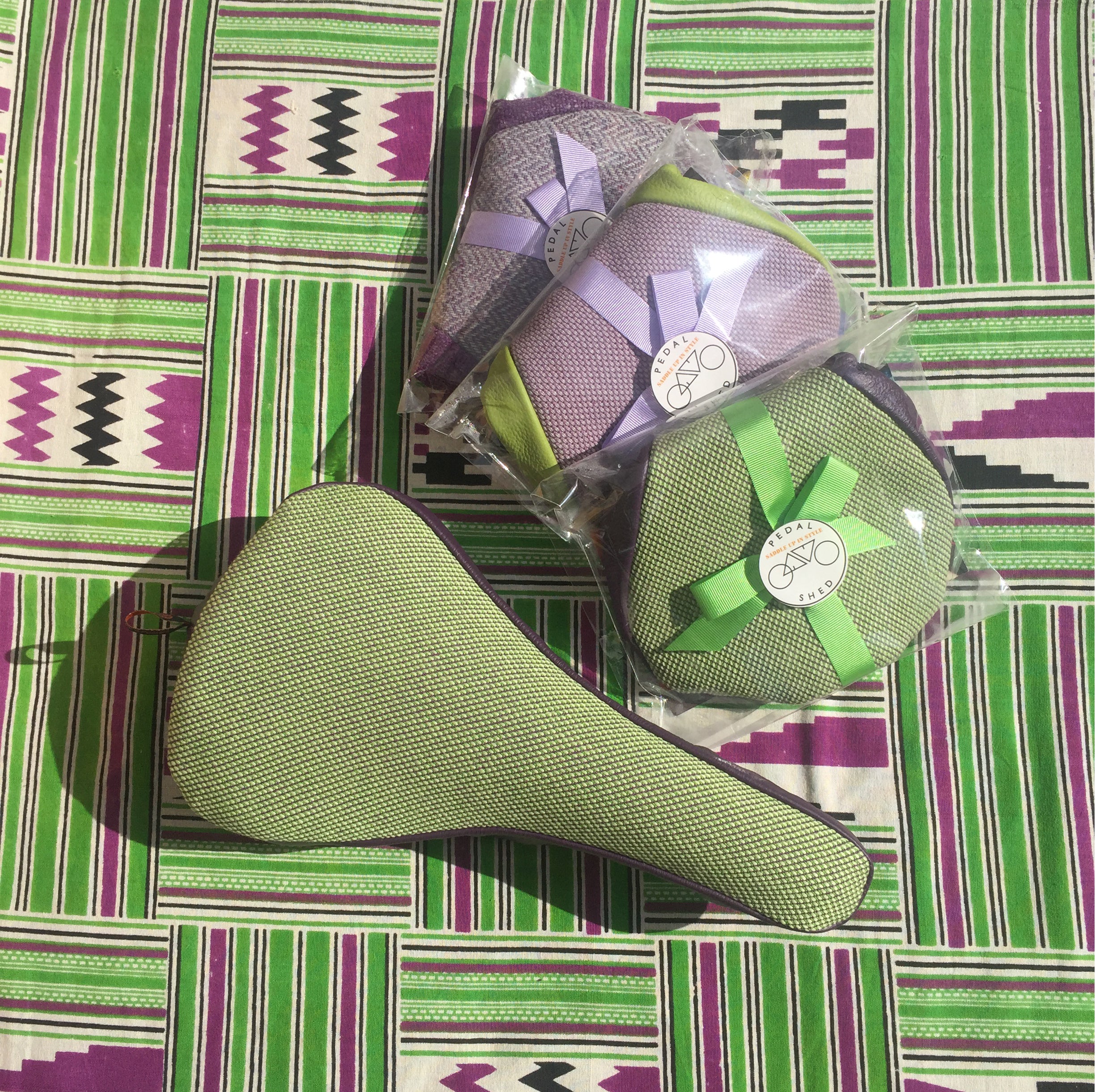 Lavender & Lime II Upcycled Saddle Cover