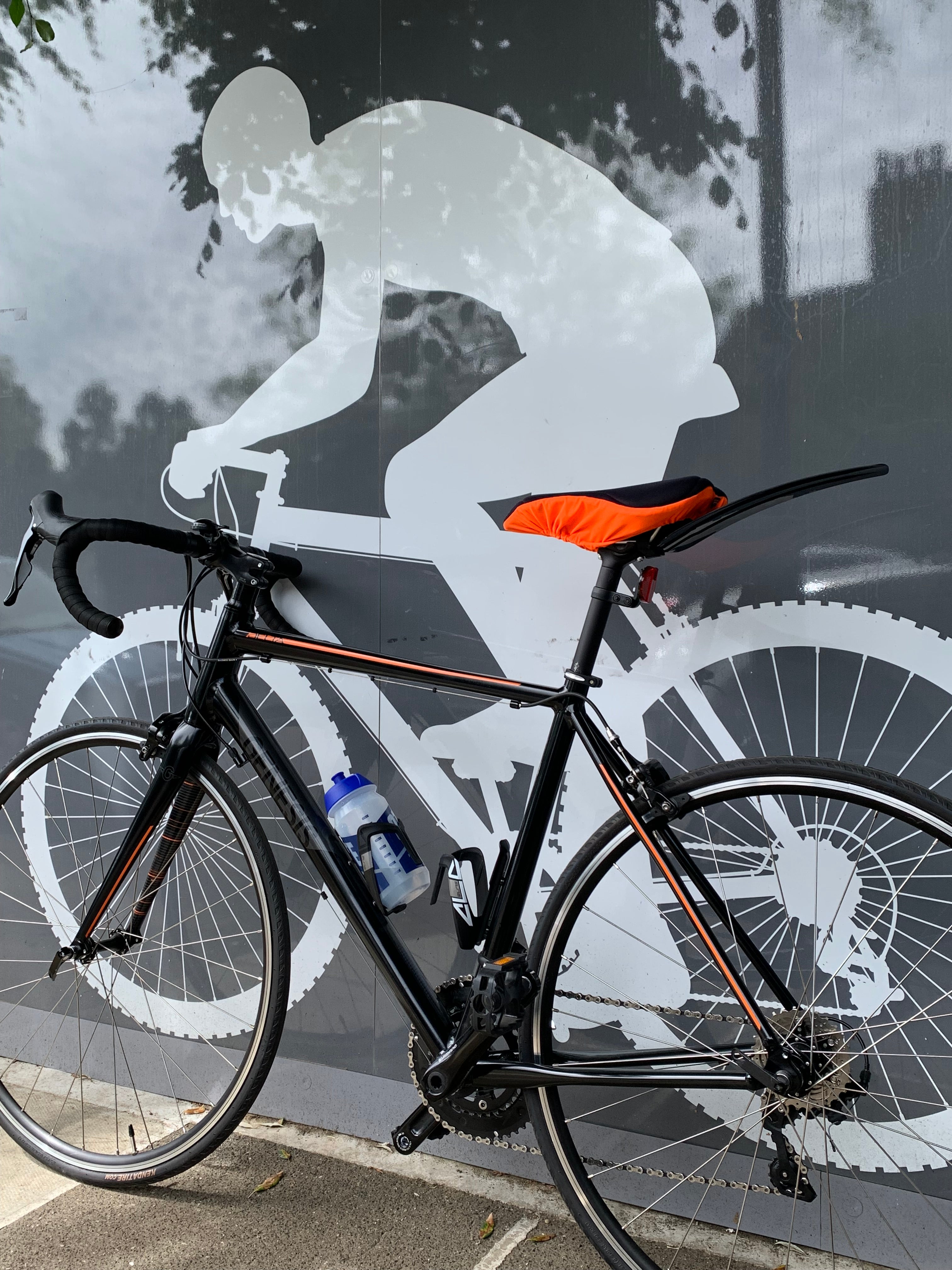 Padded Bike Seat Cover - Black & Orange (Women)