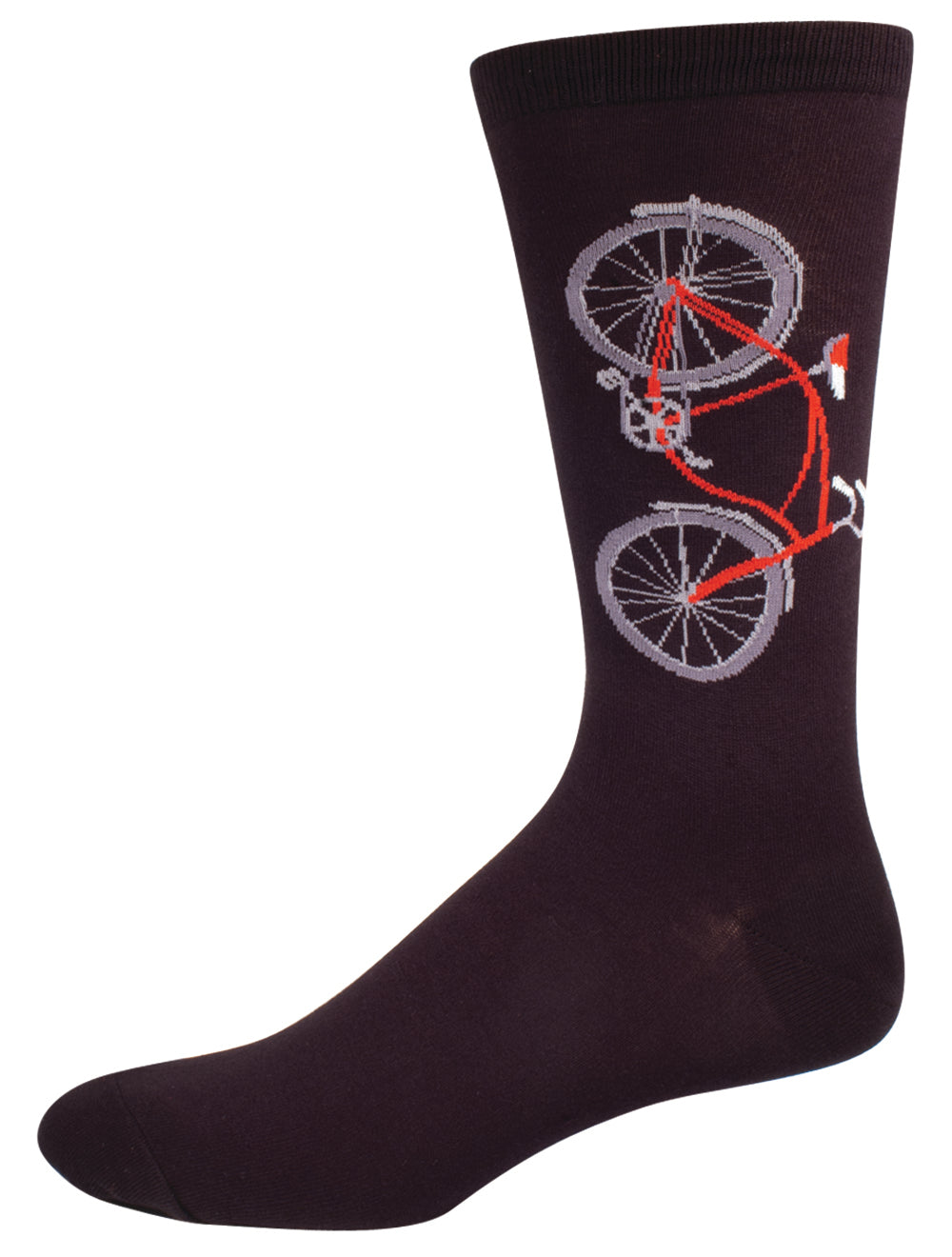 Men's Black Cycling Socks - Black with Red Bike