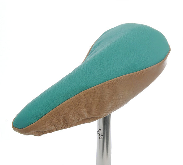 Tonic II Saddle Cover - Turquoise & Beige Leather