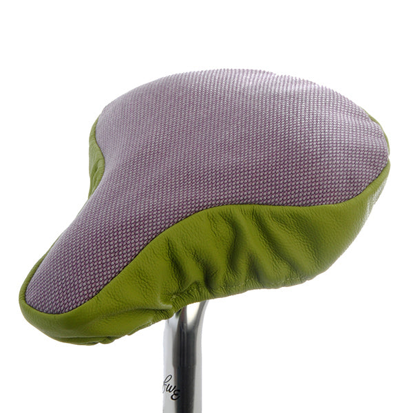 Lavender & Lime Upcycled Bike Saddle Cover